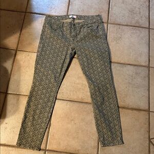 Cabi Style 5083 Ditsy Skinny Jeans Green Size 12
